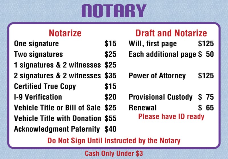 Notary Public Pricing at  | New Orleans, LA