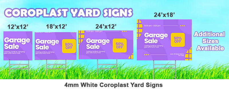 Yard Sign Sizes at Gentilly Mail and copy center